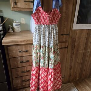 FP Movement by Free People Red and Green Floral Maxi Dress